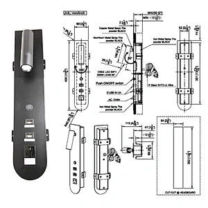 Designed modern rotatable install the lock LED wall lamp with USB inserface