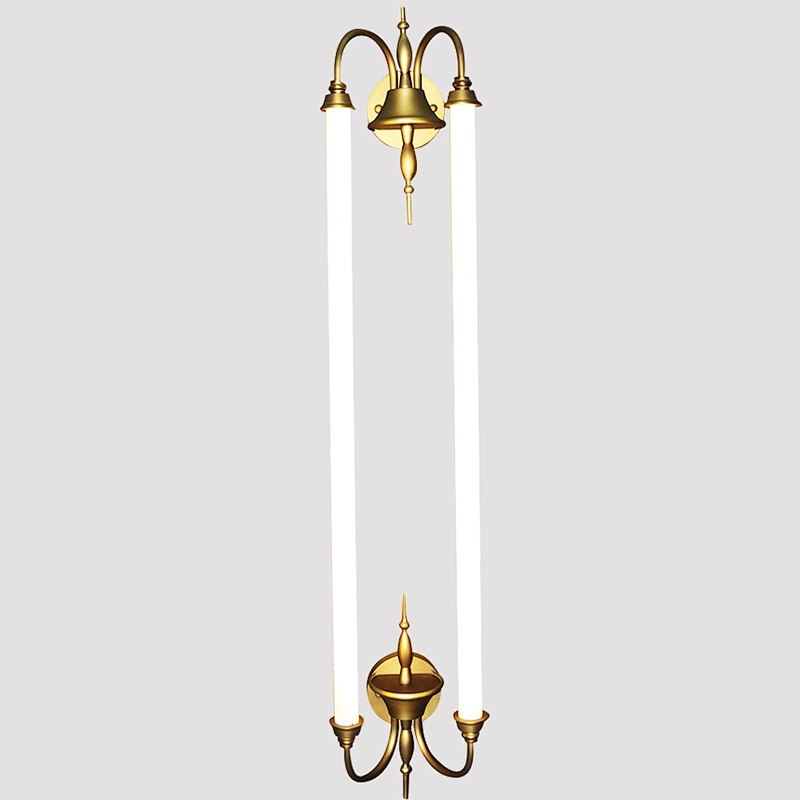 Modern hotel decorative lighting brass retro double LED wall lamp