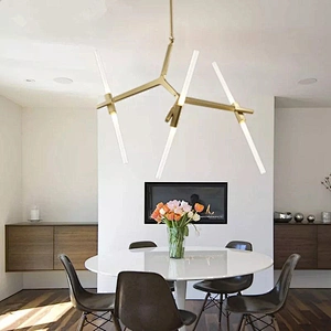 Home Decor Lighting Adjustable LED Pendant Lamp Chandelier Nordic Style Glass Tube Luxury Hanging Decorative Modern European 360