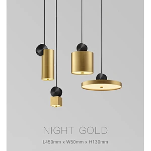 Modern Designer Dining Room Geometric Chandeliers Gold and Black Wire Drawing Iron Acrylic Chandeliers&pendant lights
