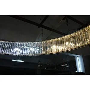 Big Circle Crystal Strip Project Pendant Lamp With 2 Color Light Chandeliers Pendant Lights