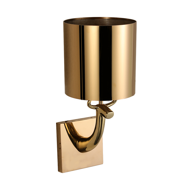 Modern indoor gold plated wall light stainless steel bedside wall lamp for room