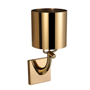 Modern indoor gold plated wall light stainless steel bedside wall lamp for room