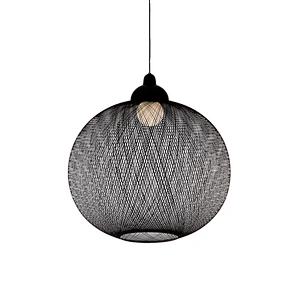 Modern nordic designer kitchen and dining black rattan hanging pendant light