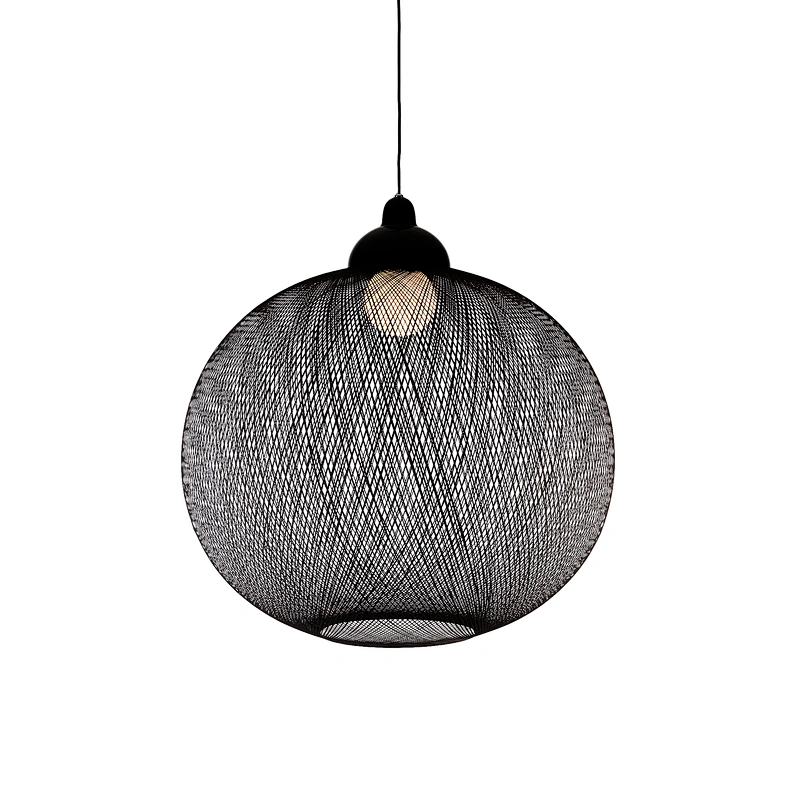 Modern nordic designer kitchen and dining black rattan hanging pendant light