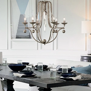 Custom candlestick hotel villa ambience chandeliers iron six-headed lighting classical Moroccan style chandeliers&pendant lights