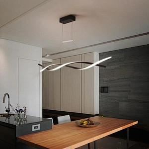 Modern Nordic design Spiral restaurant kitchen home aluminum black led chandelier
