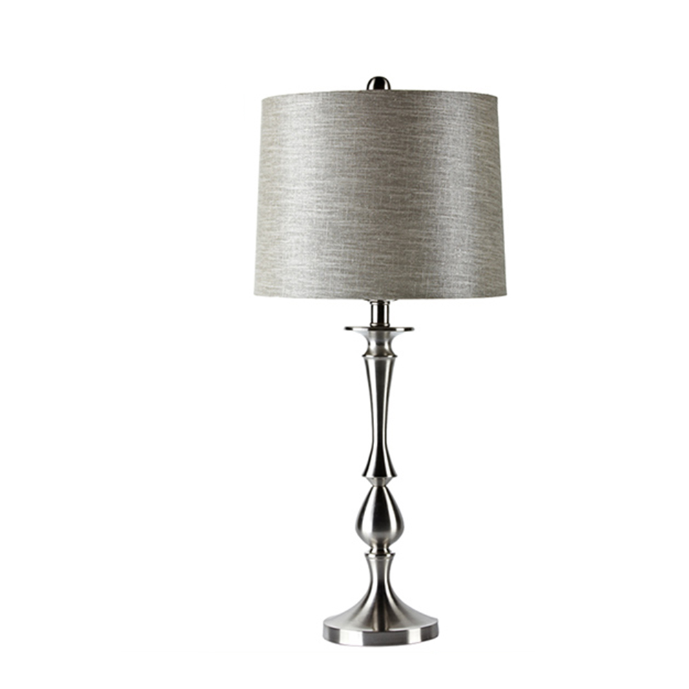 European style silver with fabric lamp shape