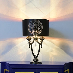 Modern design hotel restaurant luxury black metal table lamp
