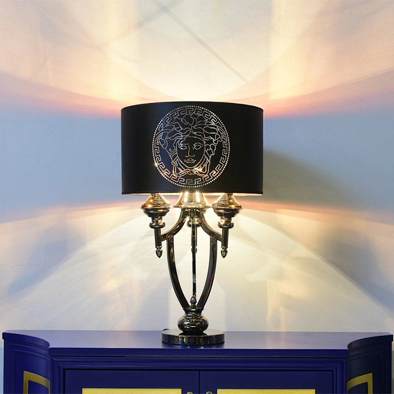 Modern design hotel restaurant luxury black metal table lamp