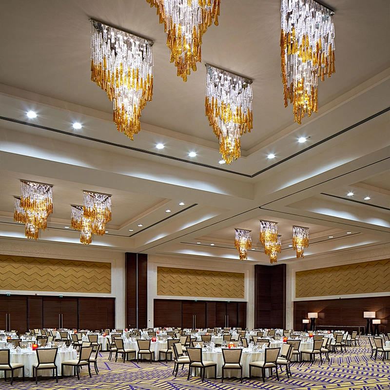 Customizable Large Hotel Stairs Hall Decorative Glass Tube Chandelier
