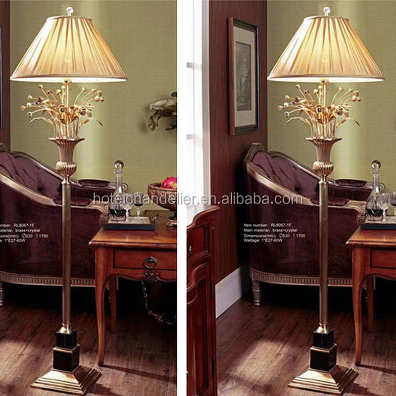 Hotel art vintage wedding decorative  yellow copper floor lamp
