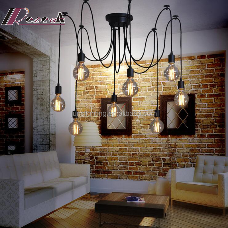 Modern Bulb Spider Shape Chandelier Pendant Lamp for Dining Room