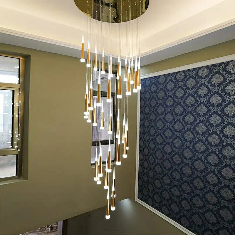 Modern Interior Decoration Lighting Chandelier Hotel Office Staircase Led Ceiling Light