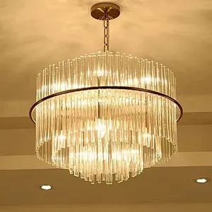 Modern crystal glass bar living room dining room bedroom round pendant lamp