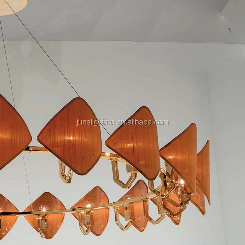 Modern european hotel plated gold white E14 big bedroom pendant lamp for home