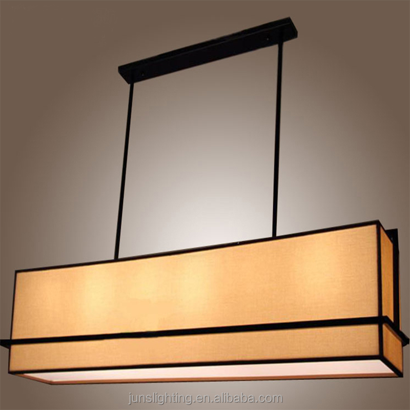 European rectangular linen fabric shade pendant lamp chandeliers & pendant lights