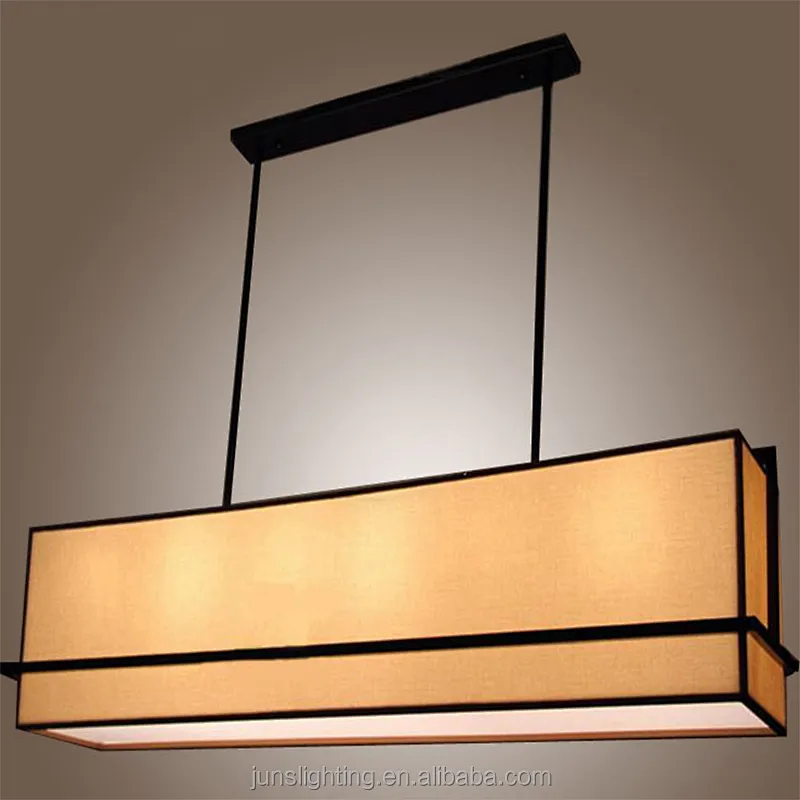 European rectangular linen fabric shade pendant lamp chandeliers & pendant lights