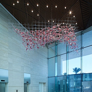 Customizable Modern design decoration project big hotel lobby art stained glass Chandelier