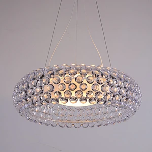 Suspension composed transparent globes polymetha crylate round chandelier pendant lamp