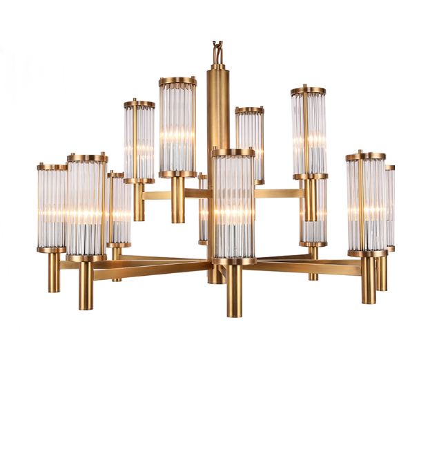 Modern  Contracted Hotel Guest Room Light Crystal Solid Brass Chandelier pendant lights