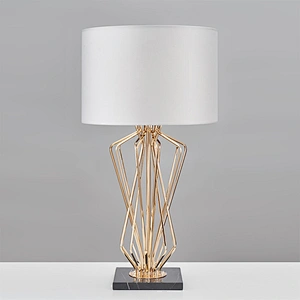 Wholesale modern luxury bes side E27 marble gold fabric table lamp