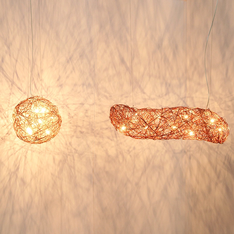 Modern decorative lighting led aluminum wire ball pendant lamp