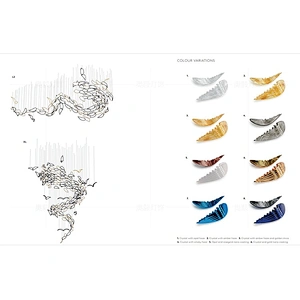 Modern designer custom glazed white feather hotel chandeliers villa ceiling decoration hanging ornaments chandeliers&lighting
