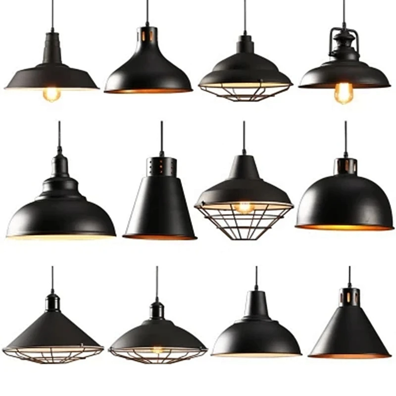 Retro Chandelier Pendant Lights Restaurant Bar Black Lights Design Lighting Hanging Antique Industrial