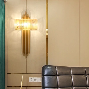 Modern Nordic garden corridor glass crystal luxury bedside wall lamp