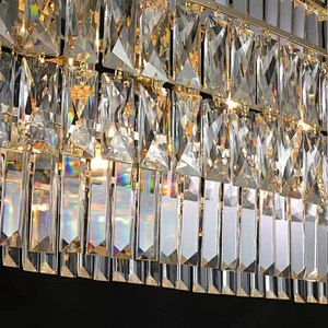 Modern lustre cristal rectangle dinding room  luxury new crystal lighting chandelier