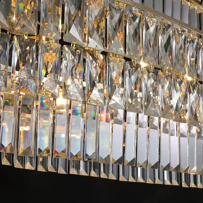 Modern lustre cristal rectangle dinding room  luxury new crystal lighting chandelier