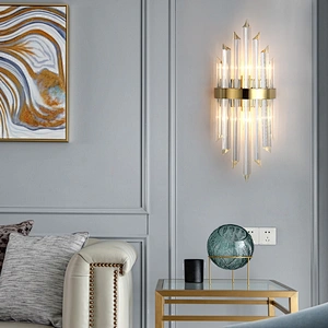Modern Nordic balcony corridor glass crystal luxury bedside wall lamp
