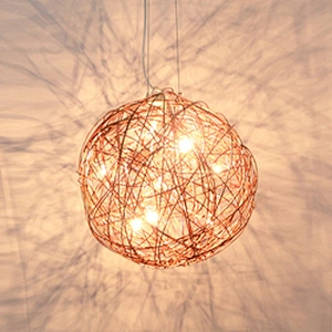Modern decorative lighting led aluminum wire ball pendant lamp