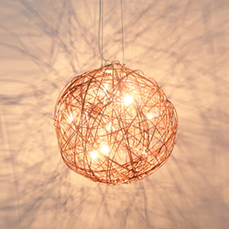 Modern decorative lighting led aluminum wire ball pendant lamp