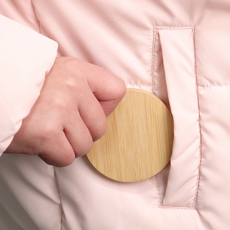 Round custom logo Eco-friendly wood cosmetic Pocket makeup mirror bamboo mirror cosmetic tools