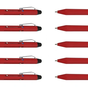Soft touch  6 sides Pen Stylus With Custom Logo 4 in1 multi color pen 4 color ballpen