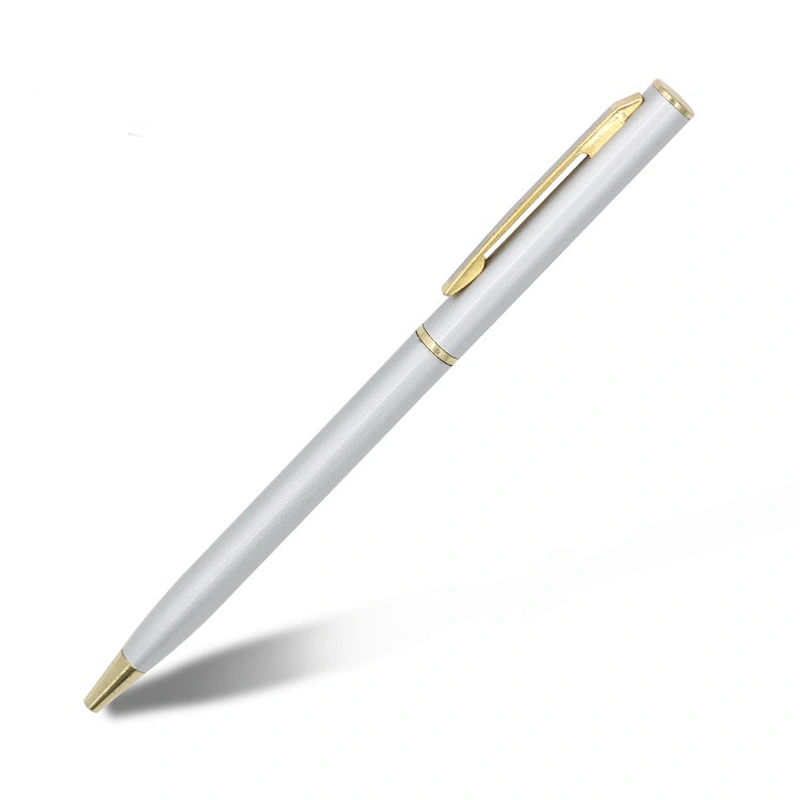Hot sale Twisted design thin pen holder elegent metal pen custom logo multi color ballpoint pen