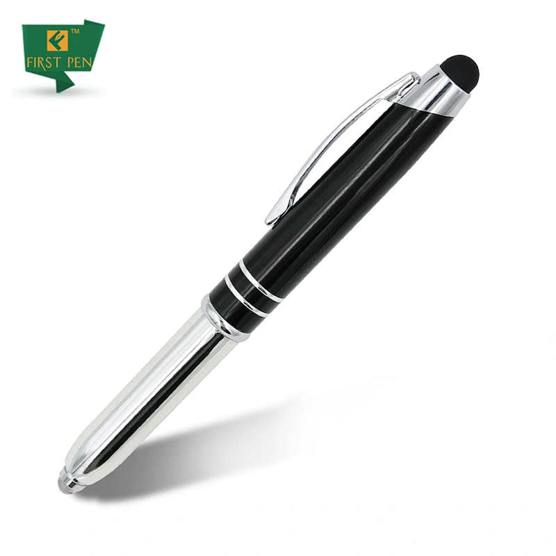 Top quality LED ballpoint pen featured metal pen with screen touch function