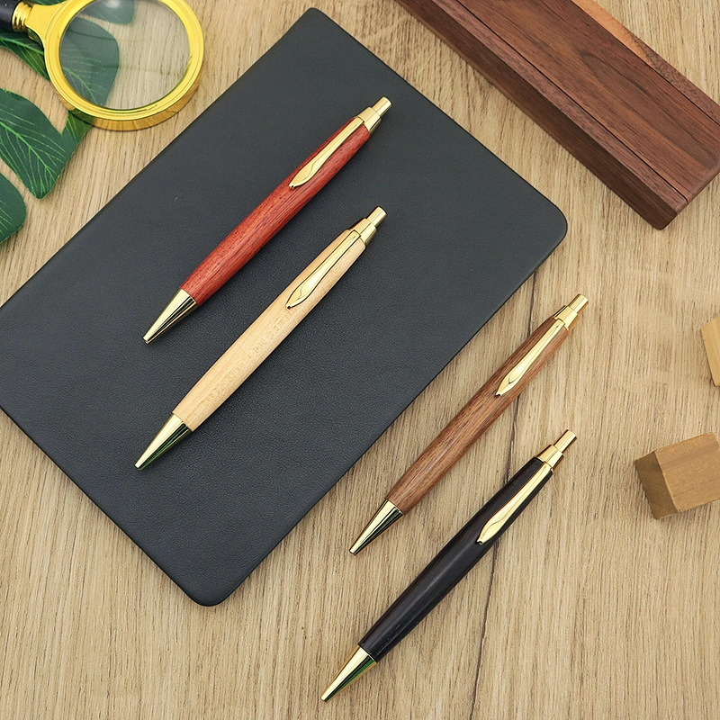 High quality Fashionable Wooden pen Personalized Eco Friendly Click Ball Bamboo Pen