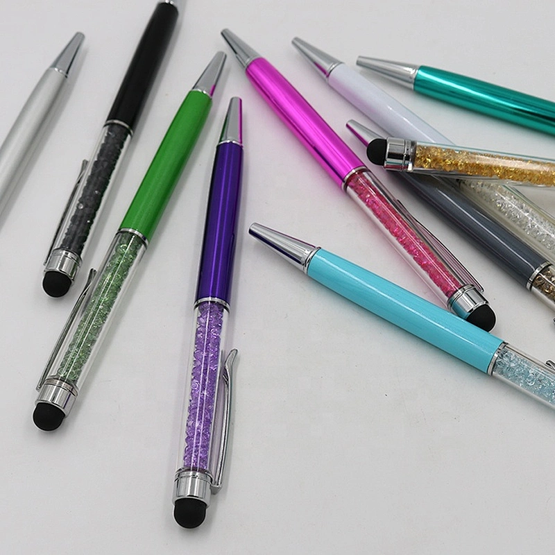 Ready to Ship Custom metal Stylus Pen With Crystal pen customise logo