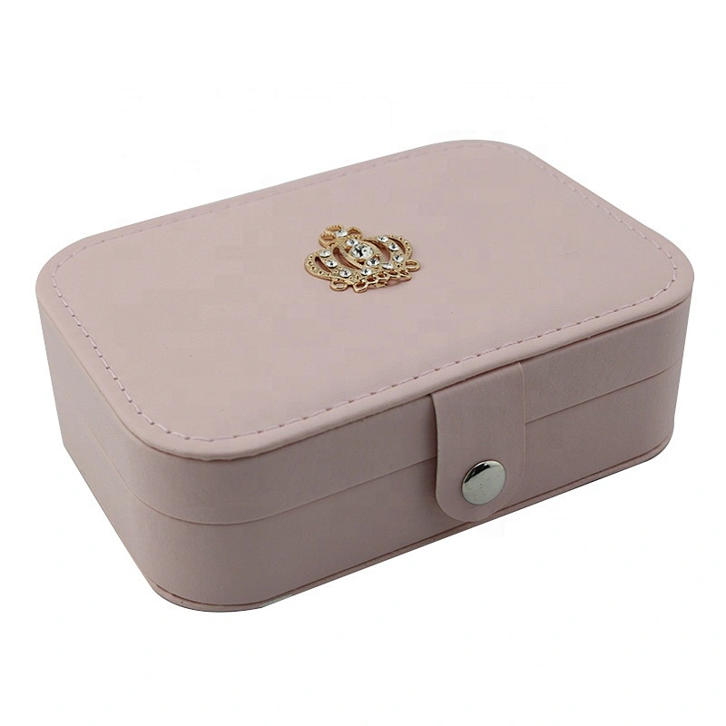 Wholesale eye catching crown cardboard pu leather jewelry ring box customized jewelry box jewellery box