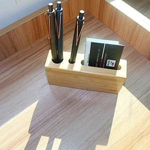 Eco-friendly personalised  bamboo phone holder pen pencil storage box desk organizer