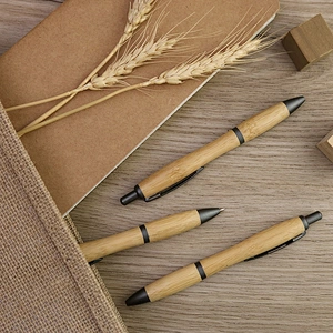 Hot sale cheap stationary accessories pen click bamboo ball pen Eco friendly wood pen logo customized