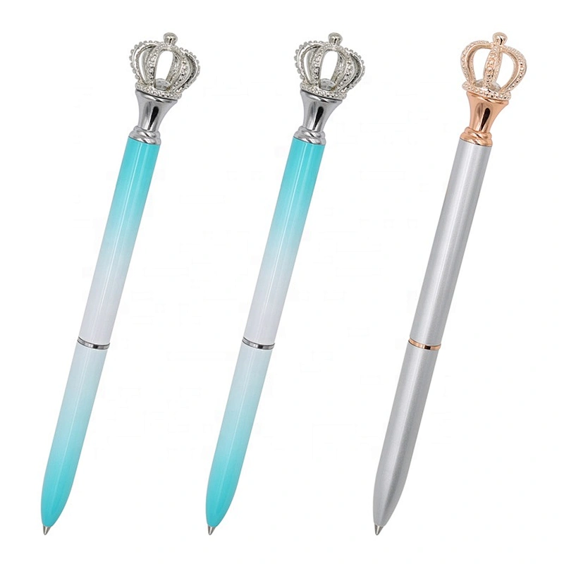 Hot Selling Beautiful Luxury wedding gifts Ball Pen Cute Metal Royal Crown Ballpoint Pen with Custom Logo