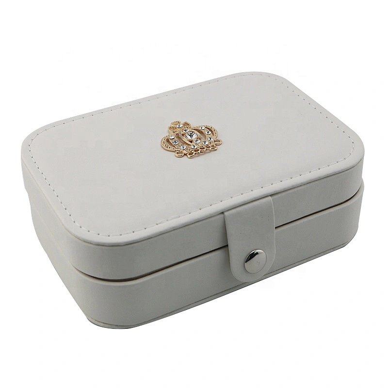 Wholesale eye catching crown cardboard pu leather jewelry ring box customized jewelry box jewellery box