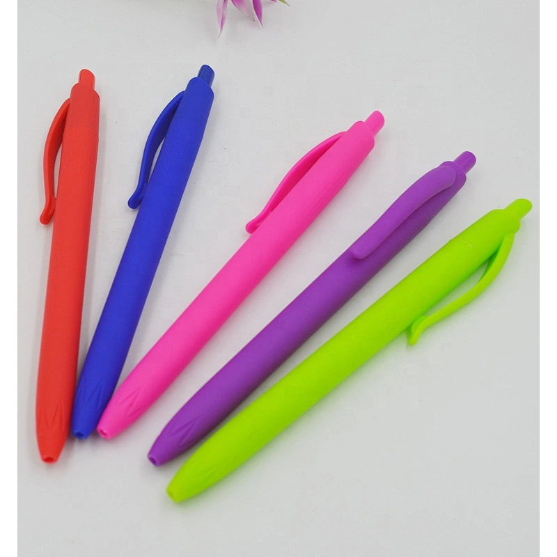 China wholesale Rubberized Barrel Plastic Ball Pen with custom logo pen