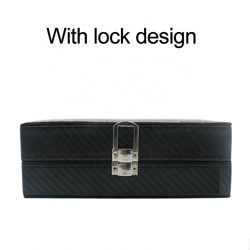 Carbon fibre carbon fiber custom logo  luxury travel jewelry case with lock jewelry box for men