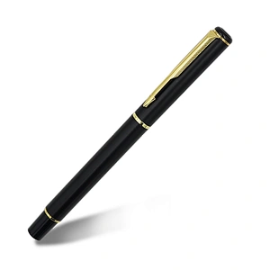 Low MOQ Amazon best selling luxury metal fountain pen black pen holder customized engarve logo