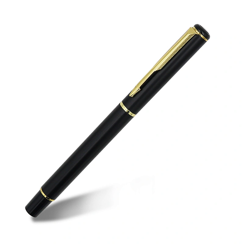 Low MOQ Amazon best selling luxury metal fountain pen black pen holder customized engarve logo